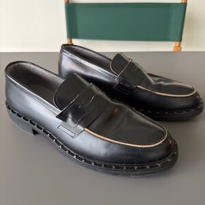 All Saints Dalias Leather Penny Loafers Studded Black Business Wedding Men Sz 13